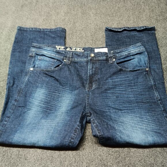 TK Axel Jeans Men 40x32 Slim Fit Boot Leg Dark Wash Casual‎ Denim Pants Hartford - Picture 1 of 12